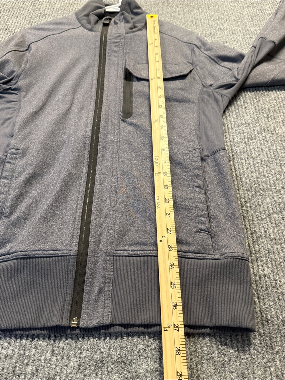 Lululemon Men’s Vent Tech Full Zip Jacket Magnetic Pocket Gray Size Medium - Picture 11 of 13